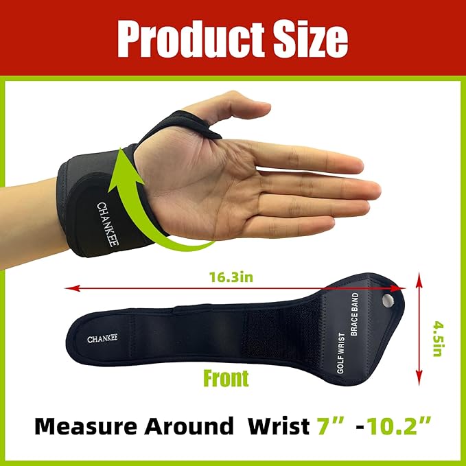 Golf Wrist Training Aid, Golf Swing Training Aid,Adjustable Golf Wrist Brace, Wrist Band for Swing Correction, Alignment Practice Tools for Golf Beginners, Fit Left Hand, Large, Black