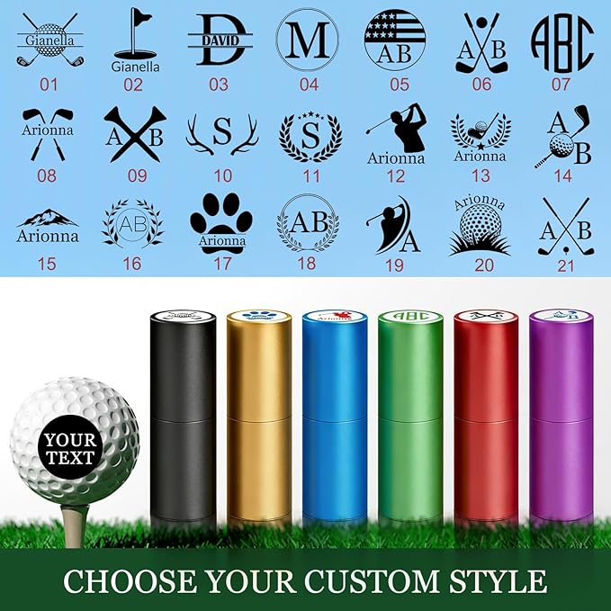 Golf Ball Stamp Personalized Custom Golf Ball Marker with Name Logo Monogram Customized Stamper for Golfers for Men Dad Retirement Father's Day Birthday Gifts