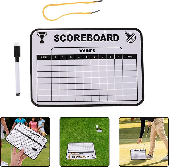TOYANDONA 1Set Multi Use Golf Score Writing Board Double Sided Dry Erase Scoreboard for Golf Training and Score Tracking Durable User Friendly Design for All Ages