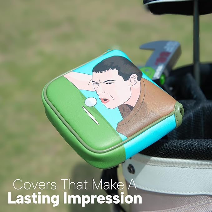 Funny Golf Putter Cover Mallet Putter Headcovers with Magnetic Closure Leather Golf Club Covers for All Brand