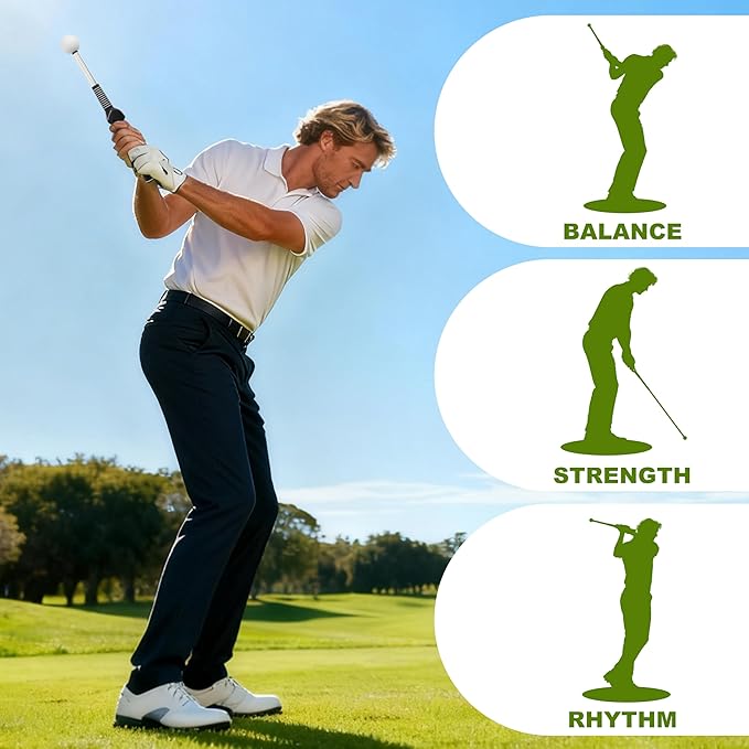 Retractable Golf Swing Trainer with Instant Click Sound Feedback, Pro-Level Golf Training Aid for Indoor Outdoor Practice,Golf Grip Trainer for Golfers to Improve Swing Consistency & Accuracy