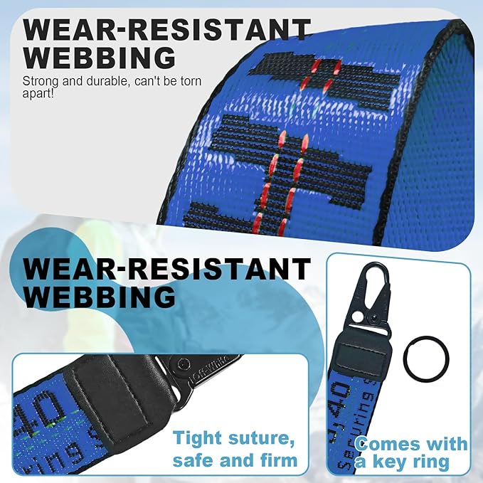 Fashionable Car keychain, Fabric Wrist Strap With Key Ring, Can Be Used To Hang Car key chain, Wallets, Jeans Decorations, Key Chain Accessories(Blue)