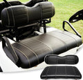 Golf Cart Seat Covers fits Club Car Precedent/DS/EZGO RXV/TXT/Yamaha Front Rear Seat Cushion，Black Leather Custom Stripe Soft Comfortable/Anti-Scratch/Easy to Clean