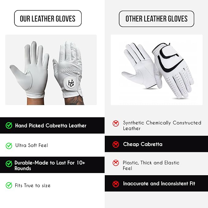 Men’s Golf Glove + 24 Yellow Almost Golf Practice Balls + Poker Chip Ball Marker – Cabretta Leather Glove + Practice Golf Balls