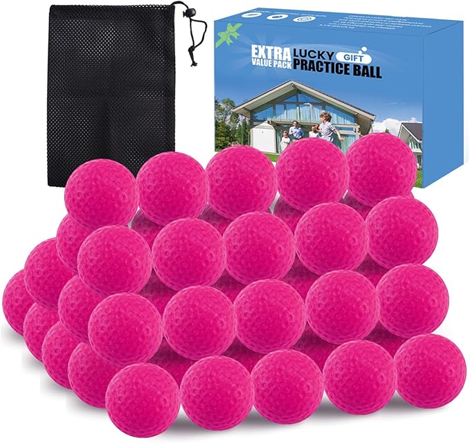 FINGER TEN Golf Practice Balls Foam Colored Value 12 24 50 Pack, Lightweight Golf Ball Limited Flight for Indoor Outdoor Driving Range Backyard Training Safe Practice Good Value