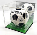 Soccer Ball Acrylic Display Case Box Gold Mirror Field Showcase Shoes UV Protection 9x9x9 Inches (2) (1 Display Case)
