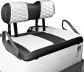 NOKINS Golf Cart Seat Covers, Fit for EZGO TXT 1994-2013/EZGO RXV OEM Standard Front Seat Cushion, EZGO Accessories Vinyl Seat Covers, No Nails Required (Carbon Fiber White&Black)