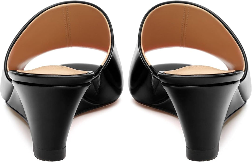 Wedge Sandals for Women Open Toe Wedge Heels Womens Matte High Heel Sandal Round Toe Heeled Wedge Sandals Slip on Casual shoes 2 inch