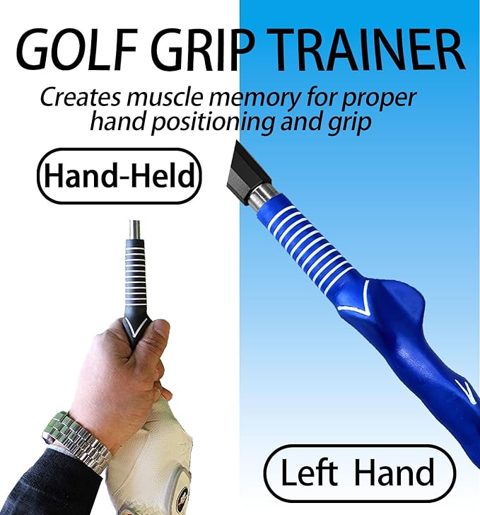 Golf Swing Trainer aid - Golf Training aid to Improve Hinge, Forearm Rotation, Shoulder turna and Grip.Portable Collapsible Swing Trainer Equipped with Golf Grip Trainer