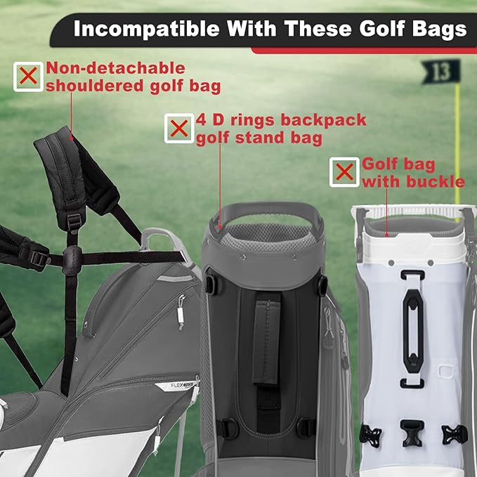 BIG TEETH Golf Bag Straps Swivel Backpack Straps Golf Bag Double Strap, Backpack Straps Replacement Adjustable Bag Strap