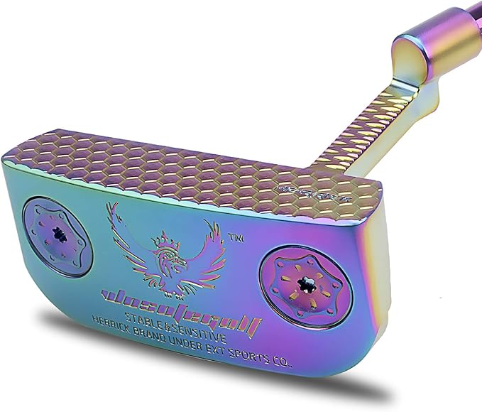 Golf Club Putter,Men Right Hand Golf Club,with Black Red HeadCovers PU Grip CNC Steel Mallet Professional