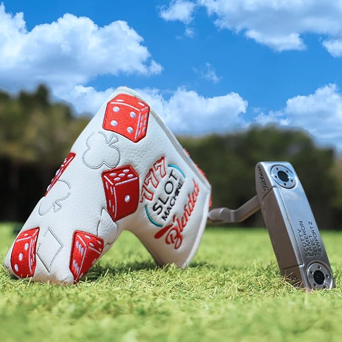 Golf Club Covers Lucky 777 Blade Putter Headcover Golf Driver Covers Fairway Wood Headcover Hybrid Head Cover Blade Putter Cover Leather 3 Wood Headcovers Golf Headcovers for All Brand