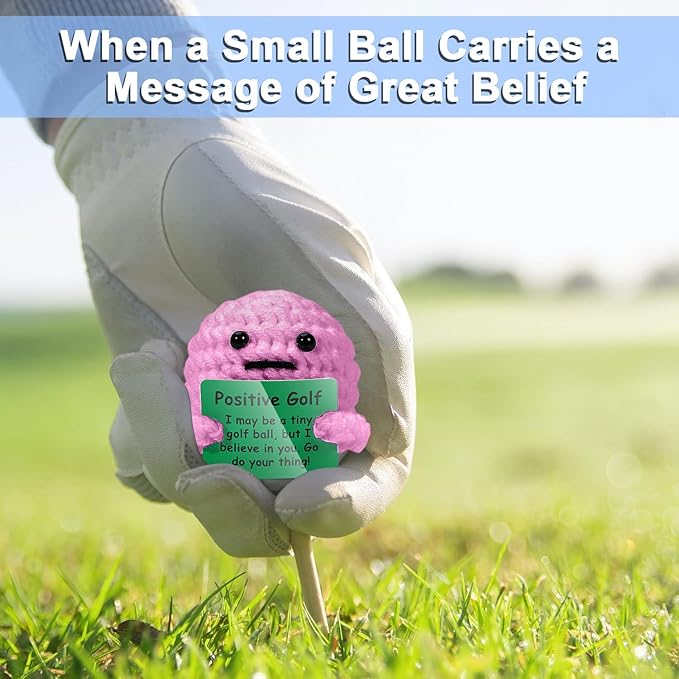 AICase Golf Gifts for Women Funny Positive Golf Ball Crochet Gag Gift Ideas, Emotional Support Nuggets for Women Golfers Accessories Tournament Mom Mothers Day Christmas Easter Birthday Stuff