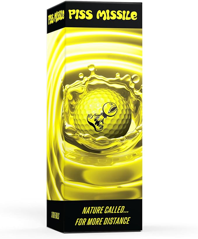 P*ss Missile Distance Golf Balls - 4-Piece Design, Surlyn Cover, High Compression Core - Lower Spin, Better Trajectory for Longer, Straighter Shots