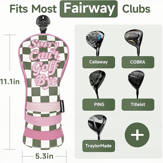 Craftsman Golf Club Cover Golf Head Cover for Driver Fairway Hybrid/Utility Woods Headcover Set Putter Head Cover for Mallet Blade DF3