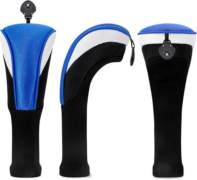 Golf Head Covers for Fairway Woods Driver Hybrids 5 Pieces Nylon Mesh Sports Fan Golf Club Headcovers-Golf Accessories for Men Women.
