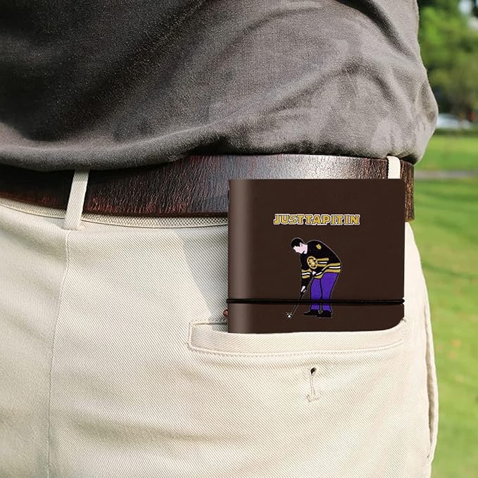 Leather Golf Scorecard Book Golf Yardage Book for Practice Stats and Round Logging - Golf Scorecard Book with Golf Score Cards Pages with Small Golf Pencil, Golf Terminology & Game Formats