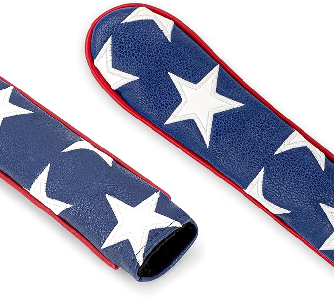 Golf Alignment Stick Cover Premium Leather Perfect Cover for Alignment Sticks Classic USA Design Alignment Sticks Holder Golf Club Protector Holds 2 Sticks.