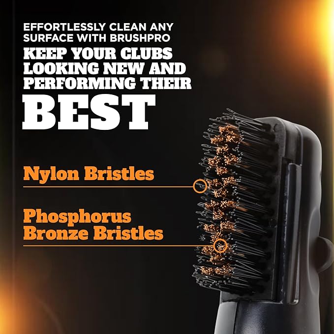 Frogger BrushPro Latch-It Golf Club Cleaner, Ergonomic Grip and Latch-it Magnet - Professional Golf Club Brush and Groove Cleaner for Golfers