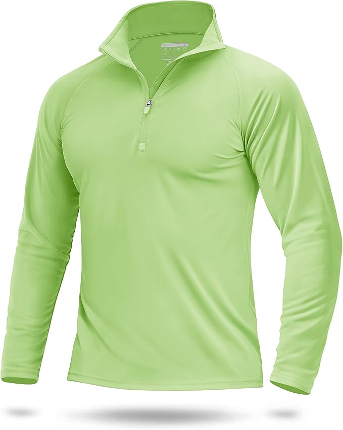 Boladeci Men's UPF 50+ Sun Shirts 1/4 Zip Long Sleeve SPF UV Protection Lightweight Quick Dry Quarter Zip Golf Shirts