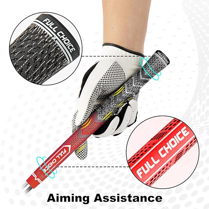 Cross Corded Golf Grips 13 Pack, Low Taper Design, Choose from 13 Grips or 13 Grips with All Kits, 3 Sizes 5 Colors Options, Multi-compound Hybrid Golf Club Grips, CG01 Series