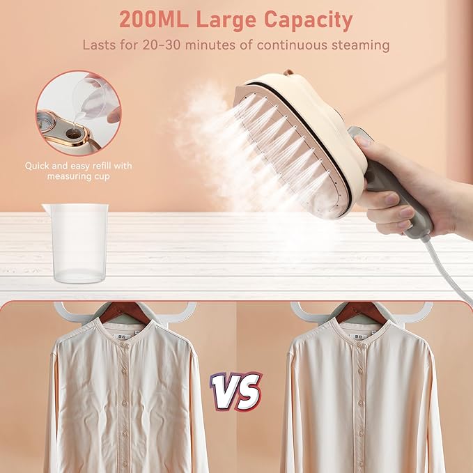 Steamer Iron for Clothes, Biupky 1200w Travel Steamer for Clothes Portable Mini, 180° Rotating Handheld Portable Steamer Mini Iron for Clothes