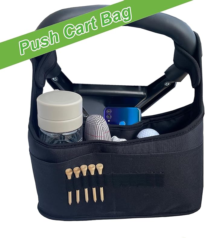 Golf Push Cart Organizer - Accessory Bag with Multiple Pockets