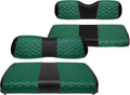 Golf Cart Seat Covers Front and Rear Waterproof and Sun Resistant Marine Grade Vinyl Leather Seat Cover Accessories for Club Car DS 2000.5-up, Green(4PCS)
