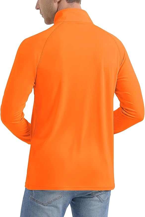 MAGCOMSEN Men's Long Sleeve Sun Shirts UPF 50+ Tees 1/4 Zip Up Fishing Running Rash Guard T-Shirts Outdoor Shirt