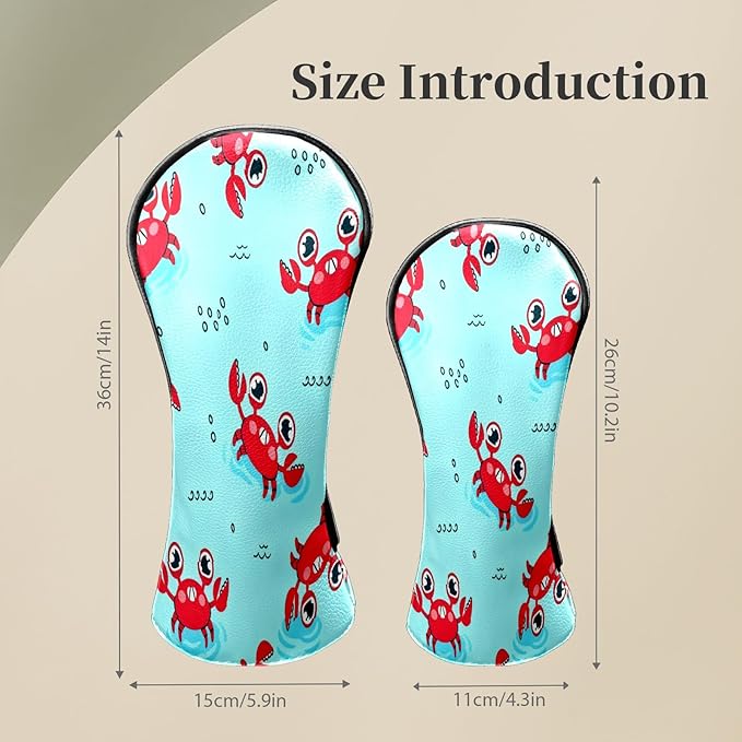 Premium Leather Golf Club Headcovers,Mango Pattern Fits Driver Hybrid Fairway 3/5 Wood,with Scratch-Resistant Lining, Gift for Men and Women