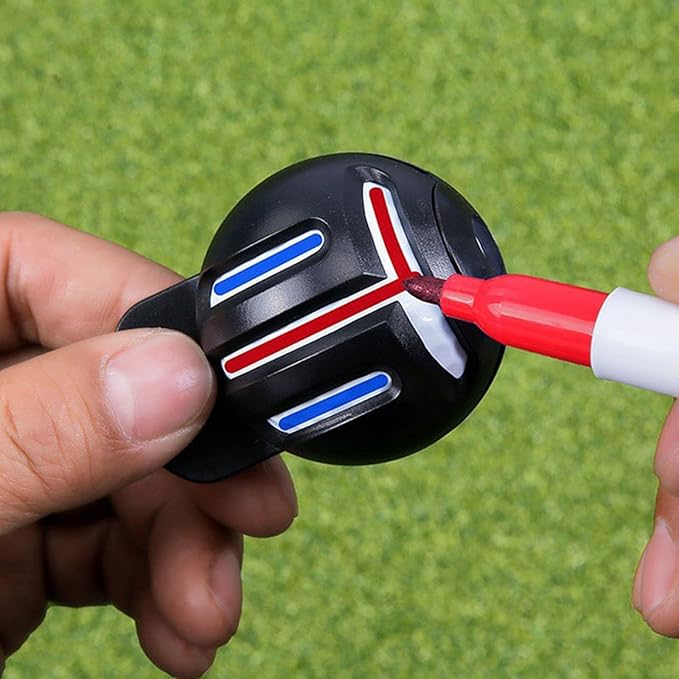 Golfball Line Marker with Pen Waterproofs Lines Marker Tool Putt Alignment Putt Positioning Marker Easy to Use