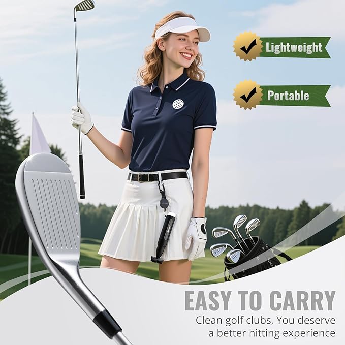 Pro 3rd Gen Golf Club Spray Cleaner Brush, Adopts a Leak Proof Design, Equipped with a Multi Functional Telescopic Clamp and a Press Type Water Bottle, Premium Golf Accessories for Men