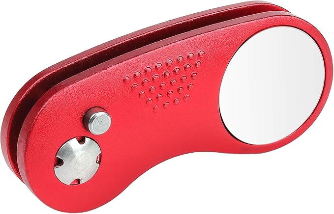 Mile High Life Microfiber Waffle Pattern Golf Towel | Club Groove Cleaner Brush | Foldable Divot Tool with Magnetic Ball Marker (Red Towel/Brush/Curve Divot)