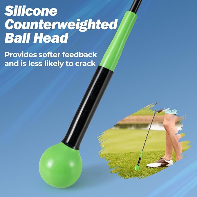 Tangkula Golf Swing Trainer, 47"/40"/31.5" Warm-Up Golf Practice Training Aid with Weighted Head for Grip, Rhythm, Flexibility, Balance, Tempo & Strength, Indoor Outdoor Golf Swing Corrector