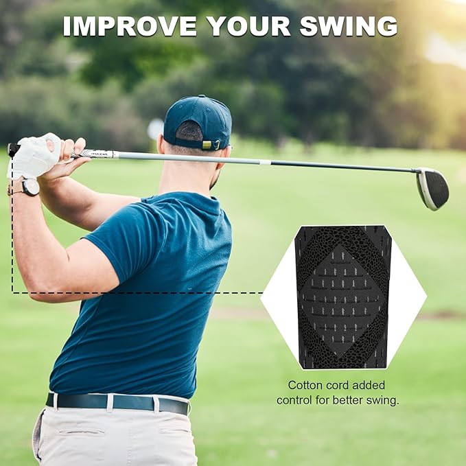 MAZEL Cord Rubber Golf Grips for Men - 10 Pack,All Weather Control Golf Club Grips Standard/Midsize,High Feedback & Traction