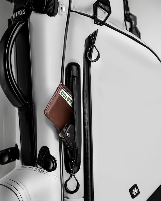 Pins & Aces Player Preferred Golf Bag - Premium Design, Lightweight Golf Bag with Stand - Velvet-Lined 5-Way Club Divider System