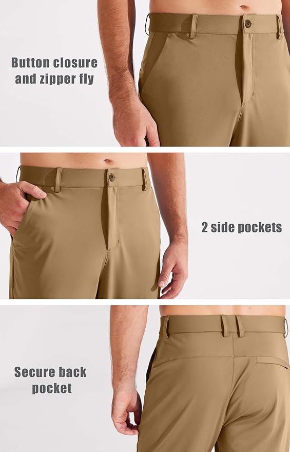 Libin Men's Golf Pants Joggers Lightweight 3 Pockets Slim Fit Soft Stretchy Tapered Work Dress Athletic