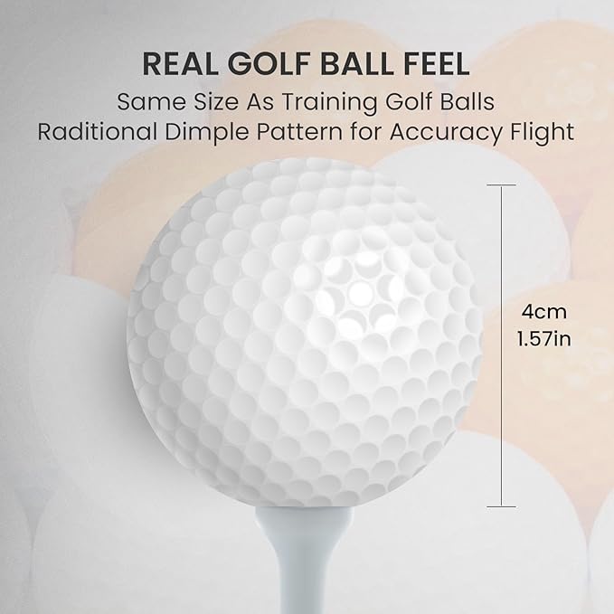 FINGER TEN Golf Practice Balls Foam Colored Value 12 24 50 Pack, Lightweight Golf Ball Limited Flight for Indoor Outdoor Driving Range Backyard Training Safe Practice Good Value