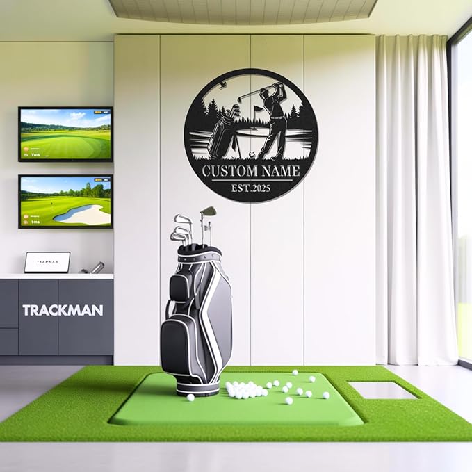 Personalized Golf Metal Wall Art, Vintage Golf Wall Decor, Custom Signs Outdoor Metal, 19th Hole Home Decor for Man Cave Garage Bar Club, Personalized Golfer Gifts for Men Dad Father
