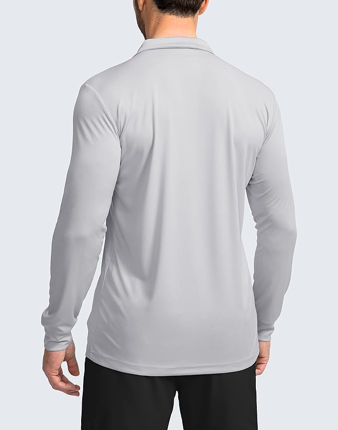 Men's Polo Shirt Long Sleeve Golf Shirts Lightweight UPF 50+ Sun Protection Cool Shirts for Men Work Fishing Outdoor