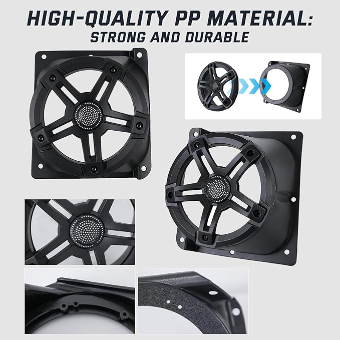 6.5" Under Dash Kick Speaker Pod Brackets for Yamaha G14 G16 G19 G20 G22 Golf Cart Accessories, Front Kick Loudspeaker Mount Support for Yamaha G14-G22 Standard Golf Cart, 6.5" Speaker Devices 2PCS