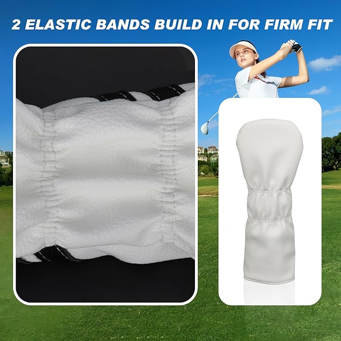 Golf Club Covers,4pcs or 1pc Golf Headcovers for Woods and Driver Fairway Hybrids Women Men - Premium PU Leather with Interchangeable Tags & Magnetic Blade and Mallet Putter Covers