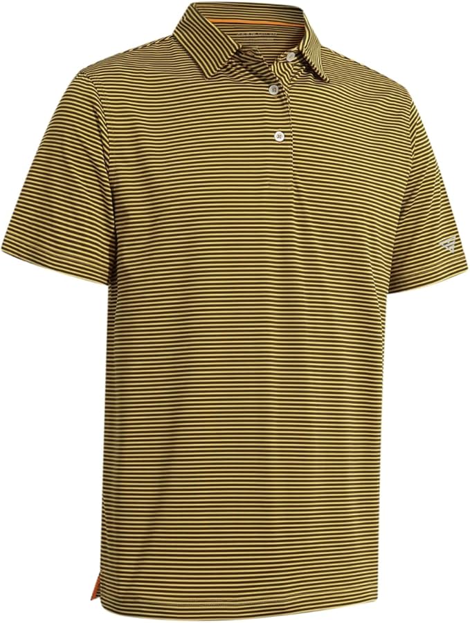 Golf Shirts for Men Dry Fit Short Sleeve Print Performance Moisture Wicking Polo Shirt