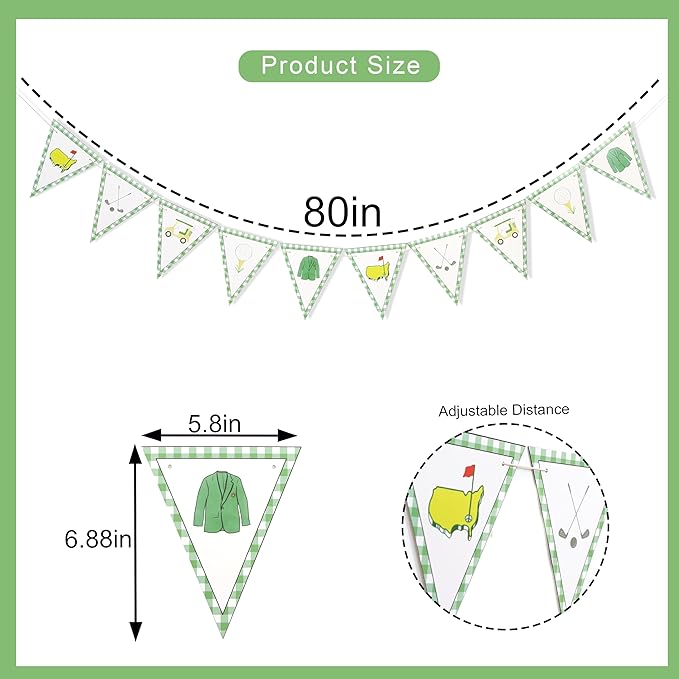 Golf Themed Birthday Banner - Golf First/1st Birthday Party Decorations,Hole In One Party Banner,Hole In One First Year Banner