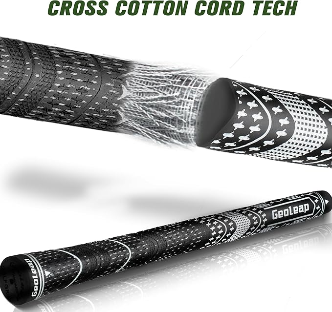 Geoleap Golf Grips Set of 13- Grips with Tapes and with All Repair Kits for Choice,Hybrid Golf Club Grips,Standard/Midsize,All Weather Contral, High Feedback & Traction.