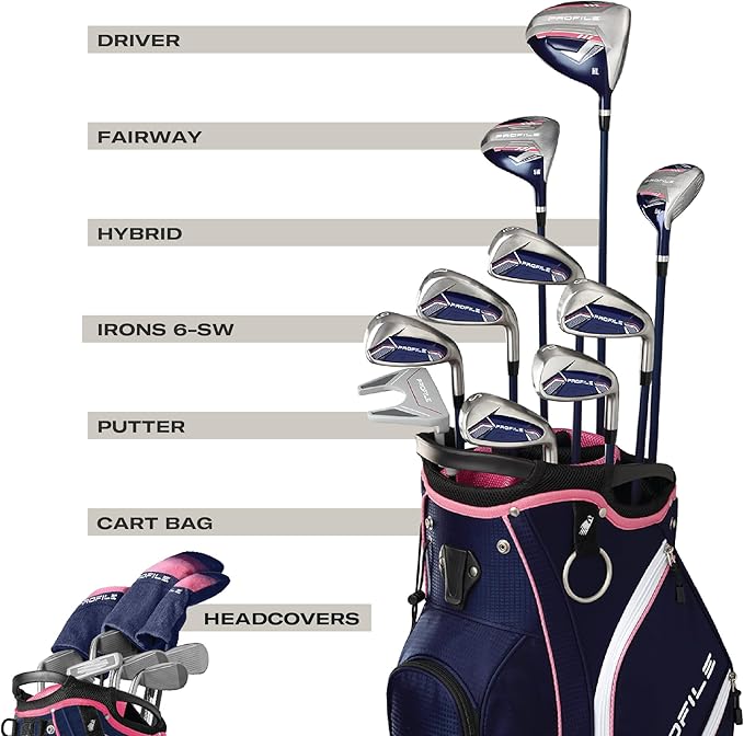 Wilson Women's Right Handed Profile Complete Golf Set with Cart Bag