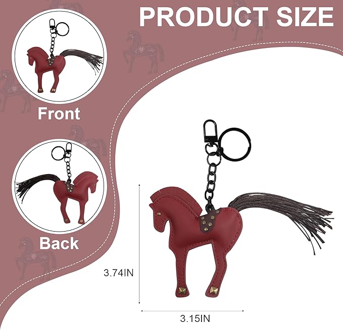 Horse Keychain, Hanging Charm Accessory for Purse, Bag and Backpacks Pony Key Chain for Women