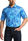 CQR Men's Polo Shirts, Tactical Short Sleeve Golf Performance Shirts, Lightweight Dry Fit UPF 50+ Pique