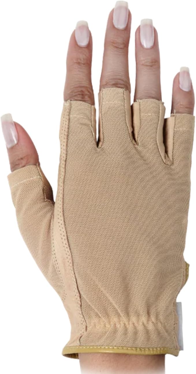 Solar Tan Women’s Half Golf Glove | SPF 10 UV-Filter Fabric, Breathable Cooling Fingerless Design for Even Tan