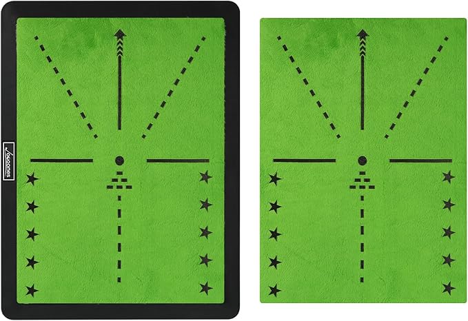 Golf Hitting Mats for Swing Path Feedback Reusable Anti-Slip Rubber Backing Extra Replaceable Dual Velvet Pad Fit in Indoor Outdoor Golf Swing Practice (16 X 12 in) Gifts for Golfer